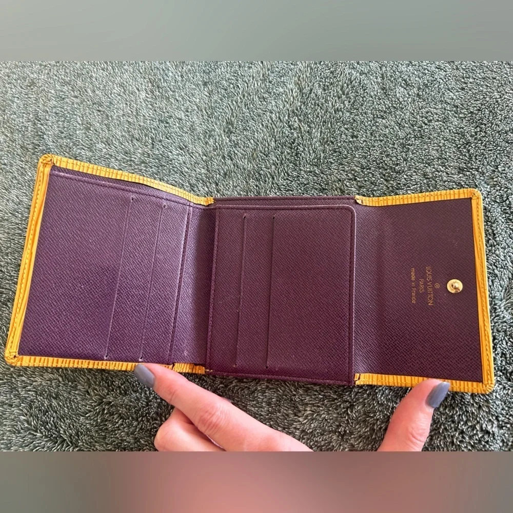 Louis Vuitton Yellow EPI Leather Elise Compact Wallet SP0030